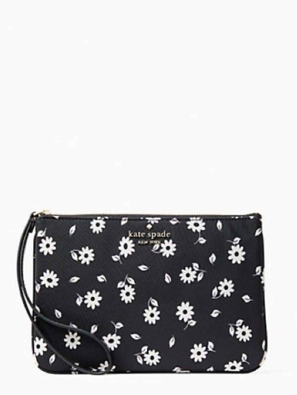 kate spade Black & White Floral Wristlet Clutch